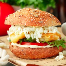 Fish and shrimp burgers